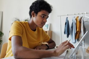 Young person using a tablet