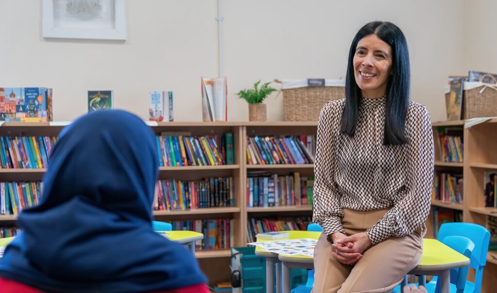 The Children's Commissioner talks to a school pupil